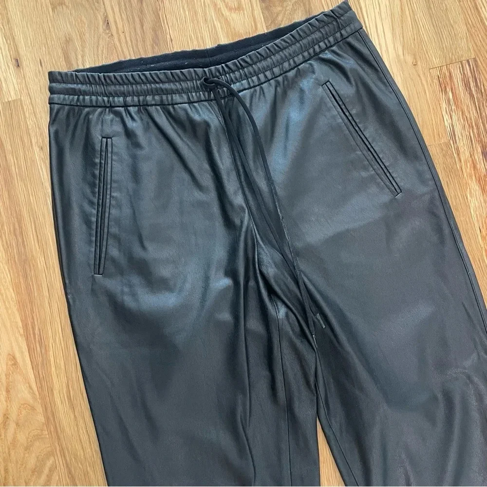 BCBG MAXAZRIA Vegan Faux Leather Black Cropped Pants Size XS